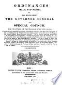 Ordinances Made and Passed