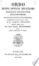 Ordo Divini Officii recitandi Missæque celebrandæ juxta ritum Romanum