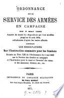 Ordonnance sur le service des armées en campagne du 3 mai 1832