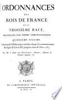 Ordonnances des rois de France de la troisième race