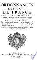 Ordonnances des roys de France de la troisième race: Ordonnances de Charles v. données depuis le commencement de l'année 1367. jusqu'à la fin de l'année 1373. 1736