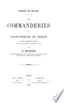 Ordre de Malte. Les commanderies du grand-prieuré de France