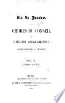 Ordres du conseil et pièces analogues enregistrés à Jersey