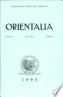 Orientalia: Vol.64