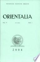 Orientalia: Vol.73