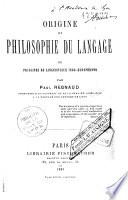 Origine et philosophie du langage ou Principes de linguistique indo-européenne