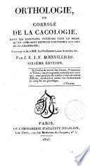 Orthologie ou corrigé de la Cacologie