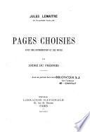 Pages choisies de Jules Lemaître