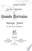Pages choisies des grands écrivains: George Sands