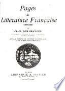 Pages de littérature française (1800-1920)
