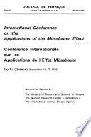 Papers of the International Conference on the Applications of the Mössbauer Effect
