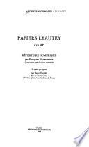Papiers Lyautey 475 AP