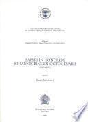 Papyri in honorem Johannis Bingen octogenarii (P. Bingen)