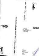 Paris-Berlin, 1900-1933