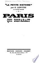 Paris qui disparaît