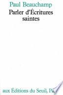 Parler d'Ecritures saintes