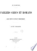 Parlers grecs et romans