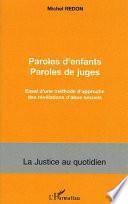 Paroles d'enfants paroles de juges