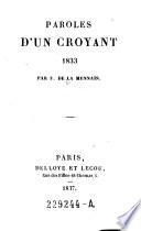 Paroles d'un croyant