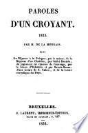 Paroles d'un croyant ... suivi de l'Hymne à la Pologne