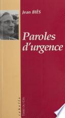 Paroles d'urgence
