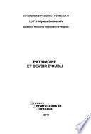 Patrimoine et devoir d'oubli