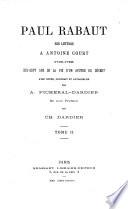 Paul Rabaut, ses lettres à Antoine Court (1739 - 1755)