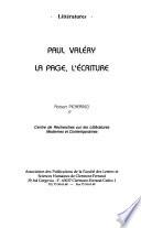 Paul Valéry, la page, l'écriture