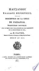 Pausaniou Hellados periēgēsis: Table des matières. Supplement [Notes