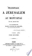 Pélerinage à Jérusalem et au Mont-Sinai en 1831, 1832 et 1833
