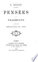 Pensées et fragments