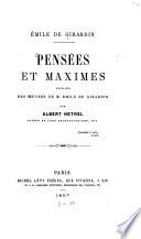 Pensées et maximes extraites des oeuvres de Émile de Girardin par Albert Hetrel