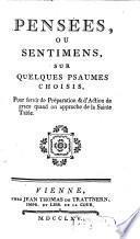 Pensées, Ou Sentimens, Sur Quelques Psaumes Choisis