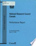 Performance Report for the Period Ending ...