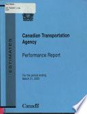 Performance Report for the Period Ending March 31, ...