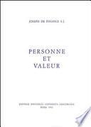 Personne et valeur