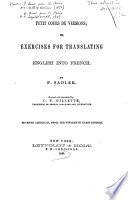 Petit cours de versions, or Exercises for translating English into French