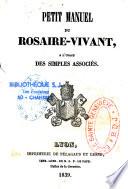 Petit manuel du Rosaire-Vivant, à l'usage des simples associés