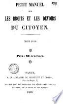 Petit manuel sur les droits et les devoirs du citoyen