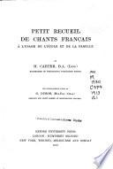Petit recueil de chants Francais