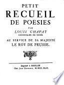 Petit recueil de poésies