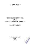 Petite stéréoscopie des Odes et Epodes d'Horace: Les Epodes