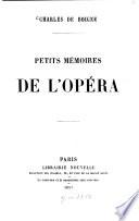 Petits mémoires de l'opéra