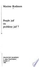 Peuple juif ou problème juif?