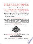 Pharmocopée galenique et chymique