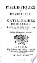 Philippiques de Demosthène et Catilinaires de Ciceron