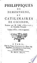 Philippiques ; et Catilinaires de Ciceron