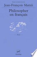 Philosopher en français