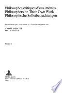 Philosophers on Their Own Work