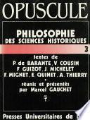 Philosophie des sciences historiques